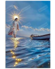 Jesus Walking On The Ocean Poster Canvas, Christian Lover Poster Canvas Print, Jesus Poster Canvas Art