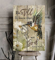 Be Still And Know That I Am God Christian Wall Art Poster Canvas, Hummingbird Jesus Canvas Print, Jesus Poster Canvas Art