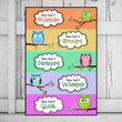 Owl Voice Levels Poster Canvas, Classroom Inspirational Quotes Posters Wall Art For Students Teachers Classroom Decor, Back To School Gift