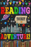 Reading Is A Ticket To adventure Canvas Poster, Kids Reading And Learning Wall Art Poster Canvas Print, Unique Motivational Decor For Kids Bedroom, Toddler And Child Room, Home School Classroom, Library, Gift For Teachers, Moms, Dads