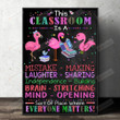 This Classroom Is A Mistake Making Canvas Poster, Flamingo Teacher Poster, Classroom Rules Wall Art, Gift For Teacher, Back To School, Classroom Decor