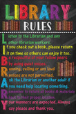 Library Rules Kids Reading And Learning Wall Art Canvas Posters Print, Library Decor, Gift For Librarian