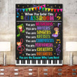 Music Teacher Canvas Poster, When You Enter This Classroom Poster Canvas, Gifts For Teacher, High School Classroom, Middle School Classroom Or Elementary Classroom Decor, Back To School