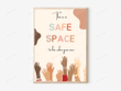 This Is A Safe Space To Be Who You Are Portrait Poster Canvas, School Counselor Poster Sign, Mental Health, Therapist Office Decor, Classroom Decoration Wall Art