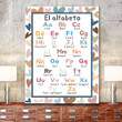 Spanish Alphabet Poster, Spanish Classroom Decor, Nursery Wall Art Decor, Spanish Teacher Gift, Bilingual Spanish Educational Alphabet Print
