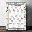 Spanish Alphabet Poster, Spanish Classroom Decor, Nursery Wall Art Decor, Spanish Teacher Gift, Bilingual Spanish Educational Alphabet Print