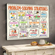 Problem Solving Strategies Poster Canvas, Gifts For Students Teacher, Motivational Classroom Welcome Wall Art Decor, Back To School Gifts, First Day Of School