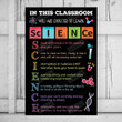 Science In This Classroom Poster Canvas, Gifts For Science Teacher, Motivational Science Classroom Welcome Wall Art Decor, Back To School Gifts