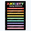 The Anxiety Coping Statements Poster Canvas, Mental Health Classroom Inspirational Motivational Wall Art Decor, Office Office Decor Classroom School Counselor Psychologist, Back To School Gifts