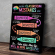 In This Classroom Mistakes Are Poster Canvas, Motivational Quote For Teacher Students, Classroom School Decorations, Back To School Gift, First Day Of School