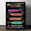 In This Classroom Mistakes Are Poster Canvas, Motivational Quote For Teacher Students, Classroom School Decorations, Back To School Gift, First Day Of School