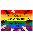 Tout Le Monde Est Le Bienvenu Ici Poster, Lgbt Hands Everyone Is Welcome Here Horizontal Poster, French Classroom Posters, Inclusion Class Chart, Gift For Students Teacher On Back To School