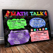 Math Talk Poster Canvas, Gifts For Math Teacher, Motivational Math Classroom Welcome Wall Art Decor, Back To School Gifts