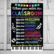Music Class Poster Canvas, When You Enter This Classroom Music Canvas Print, Gifts For Music Teachers From Students, Back To School Gifts