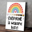 Everyone Is Welcome Here Poster, Classroom Poster, Classroom Decor, Rainbow, Kindness, Counselor, Diversity, Pride, Inclusion, Lgbt Poster, Back To School