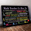 Math Teaches How To Poster Canvas, Gifts For Math Teacher , Motivational Math Classroom Welcome Wall Art Decor, Back To School Gifts