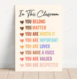 In This Classroom Poster Canvas, Inspirational In This Classroom Wall Art, Classroom Decor, Back To School Decorations Posters