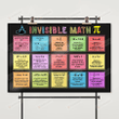 Math Classroom Poster Canvas, Invisible Math Canvas Print, Gifts For Math Teachers From Student, Back To School Gifts