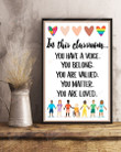 In This Classrom Poster Canvas Gifts For Teacher From Students Back To School Gifts First Day Of School Gifts School 2022 Gifts Wall Décor Decorate Classroom Or Office