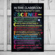 Science Class Poster Canvas, In This Classroom You Are Expected To Learn Science Poster Canvas Print, Gifts For Science Teacher, Back To School Gifts
