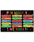 Music Classroom Poster Canvas, In Music We Rock Canvas Print, Gifts For Teacher From Students, Back To School Gifts