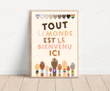 Tout Le Monde Est Le Bienvenu Ici Poster Canvas, Everyone Is Welcome Here , French Classroom Posters, Inclusion Class Chart, Gift For Students Teacher On Back To School