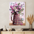 God Keeps You Going Pansy Flowers Cross Poster Canvas, Pansy Lover Poster Canvas Print, Jesus Poster Canvas Art