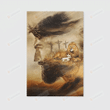 Jesus And Lion And Sheep Wall Art Poster Canvas, Animal Lovers Jesus Canvas Print, Jesus Poster Canvas Art