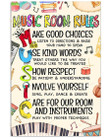 Music Room Rules Wall Art Poster Canvas, Back To School Gift Poster Canvas Art