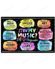 Music Poster Why Music Horizontal Wall Art Poster Canvas, Back To School Gift Poster Canvas Art