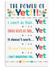 The Power Of Yet I Can't Do This Yet Poster Canvas, Classroom Decoration Poster Canvas