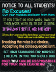 Notice To All Students Poster Canvas, Classroom Rules Poster Canvas, Classroom Poster Canvas