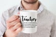 Teacher Mug, Teacher Definition Coffee Mug, Best Teacher Gifts, Back To School Mug For Teacher From Students, Teacher Noun Cups