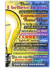 Back To School Vertical No Frame Poster/Full Gallery Wrapped And Framed Canvas Dear Students I Believe In You Poster Canvas Half Light Bulb Poster Canvas Wall Art Classroom Decoration Students Gift