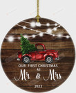 Our First Christmas As Mr And Mrs Ornament, Truck Tree Ornament, Christmas Gift Ornament