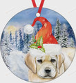 Christmas Tree & Golden Retriever Ornament, Dog Lover Ornament, Christmas Gift Ornament