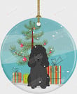 Christmas Tree And Black Poodle Dog Ornament, Gifts For Dog Owners Ornament, Christmas Gift Ornament