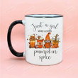 Just A Girl Who Loves Pumpkin Spice Mug, Halloween Mug, Pumpkin Spice Mug, Gifts For Fall Lovers, Halloween Pumpkin Latte Drink Cup