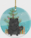 Black Chow Chow Dog Merry Christmas Ornament, Gift For Dog Lovers Ornament, Christmas Gift Ornament