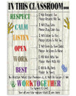 In This Classroom Poster Canvas, Work Together Poster Canvas, Back To School Poster Canvas