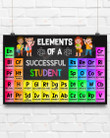 Elements Of A Successful Student Poster Canvas, Gifts For Student Poster Canvas, Classroom Decor Poster Canvas