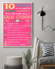10 Things Will Make You A Great Student Poster Canvas, Gifts For Student Poster Canvas, Classroom Decor Poster Canvas