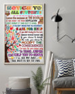 Notice To All Students Vertical Poster Home Decor Wall Art Print No Frame Or Canvas 0.75 Inch Frame Full-Size Best Gifts For Birthday, Christmas, Thanksgiving, Housewarming