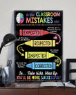 In This Classroom Poster Canvas, Mistakes Are Expected Poster Canvas, Crayons Poster Canvas, Classroom Poster Canvas