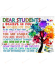 Dear Students I Will Never Give Up You Poster Canvas, Colorful Tree Poster Canvas For Elementary Middle High School, Classroom Decor Motivational Educational For Students From Teacher Poster Canvas