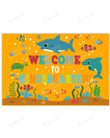 Shark Welcome To Kindergarten Poster Canvas, Back To School Poster Canvas