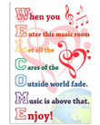 When You Enter This Music Room Let All The Cares Of The Outside World Fade Classroom Poster Canvas, Music Class Poster Canvas, Classroom Decor Poster Canvas