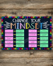 Change Your Mindset Poster Canvas, School Poster Canvas, Classroom Poster Canvas