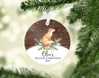 Personalized Fox Baby's Second Christmas Ornament, Fox Lover Gift Ornament, Christmas Keepsake Gift Ornament