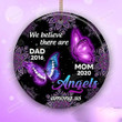 Personalized We Believe There Are Angels Among Us Ornament Memorial Decoration In Remembrance Bereavement Ornament Custom Gifts For People Lost Of Loved Purple Butterfly Print Ornament